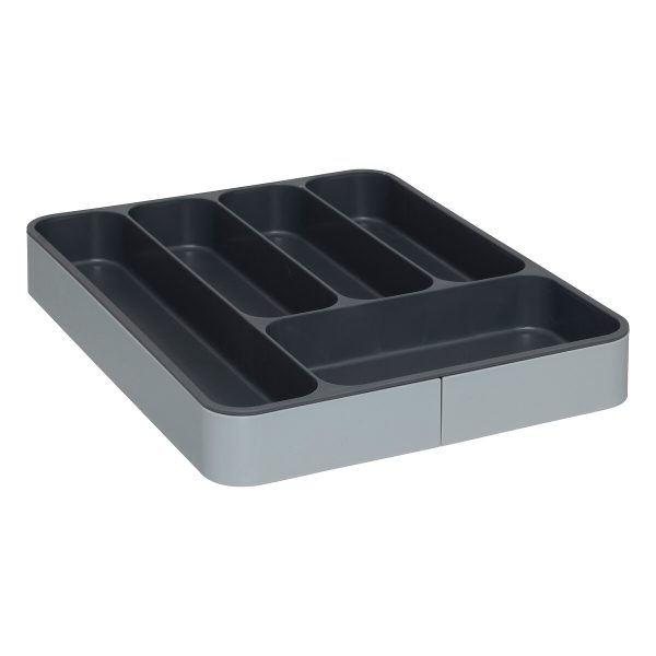 FIVE CUTLERY ORGANIZER, 39X5.5X31CM POLYPROPYLENE/TPE/TPR GREY