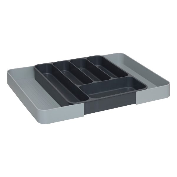 FIVE CUTLERY ORGANIZER, 39X5.5X31CM POLYPROPYLENE/TPE/TPR GREY - Image 2