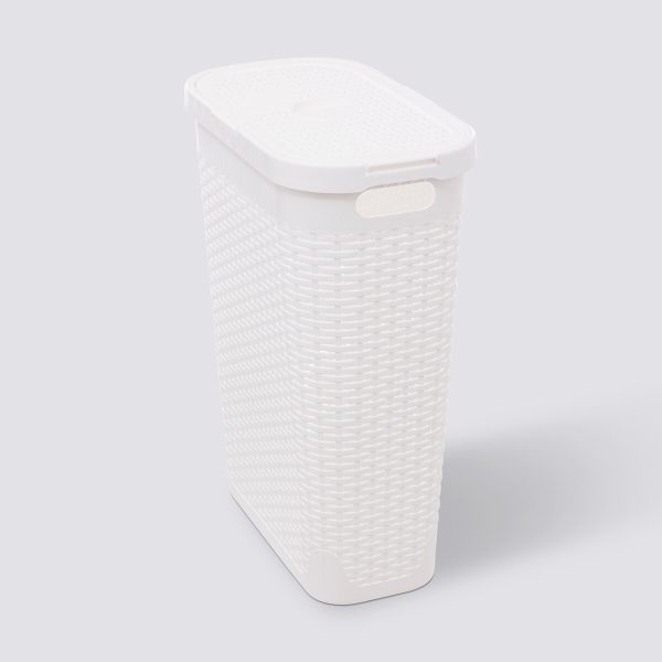 FIVE KOŠARA ZA RUBLJE S POKLOPCEM SLIM, 40L PP BIJELA - Image 5