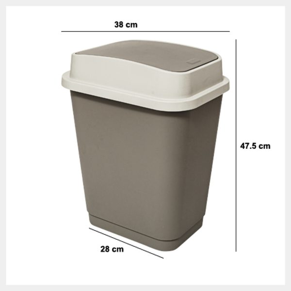 FIVE GARBAGE BIN, 25L POLYPROPYLENE BEIGE - Image 4