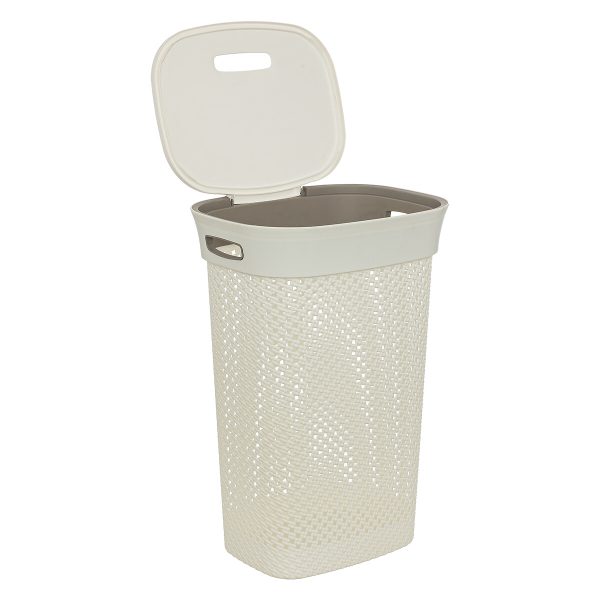 FIVE LAUNDRY BASKET PURL, 60L POLYPROPYLENE WHITE - Image 2