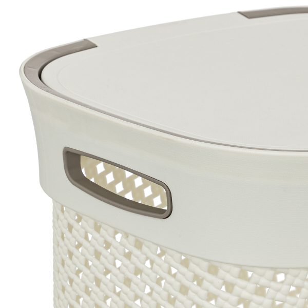 FIVE LAUNDRY BASKET PURL, 60L POLYPROPYLENE WHITE - Image 3