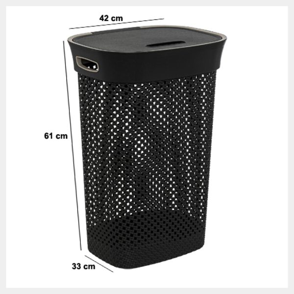 FIVE LAUNDRY BASKET PURL, 60L POLYPROPYLENE GREY - Image 4