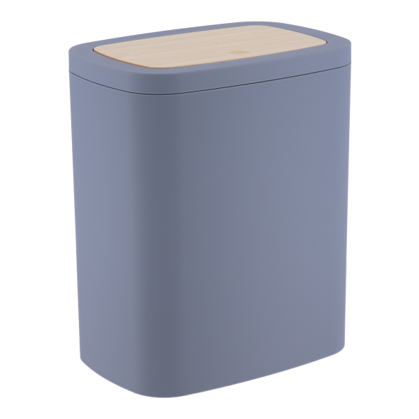 TENDANCE TRASH BINS 5L ABS/RUBBER + PVC BAMBOO EFFECT, GREY