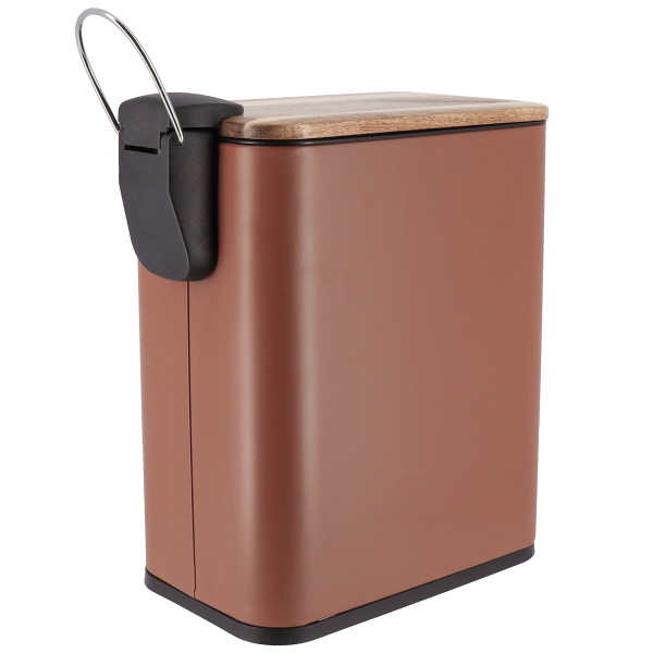 TENDANCE PEDAL WASTE BIN 3L SOFT CLOSE METAL/ACACIA, BROWN - Image 5