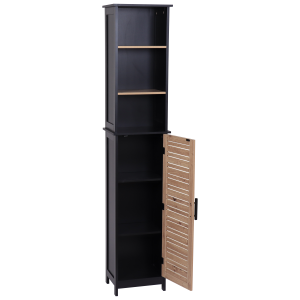 TENDANCE BATHROOM CABINET BERGEN TALL WITH DOORS AND SHELVES MDF, BROWN - Image 2