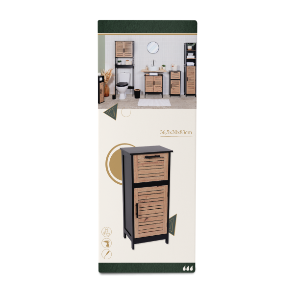 TENDANCE BATHROOM CABINET BERGEN FREESTANDING WITH MDF DOORS, BROWN - Image 3