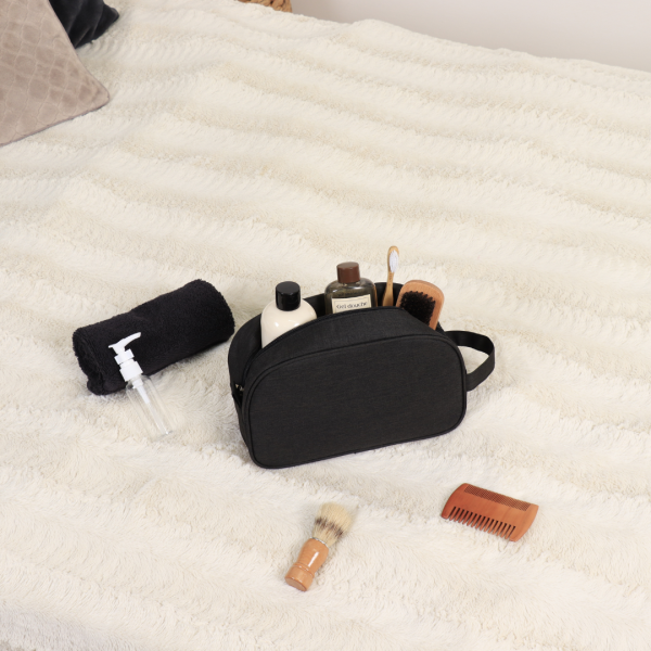 TENDANCE TOILET BAG HEATHER RECTANGULAR, POLYESTER, BLACK - Image 2