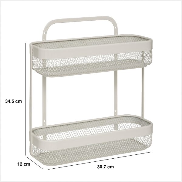 FIVE DOUBLE SHELF MAYAJ 30.7X12X34.5CM METAL BEIGE - Image 3