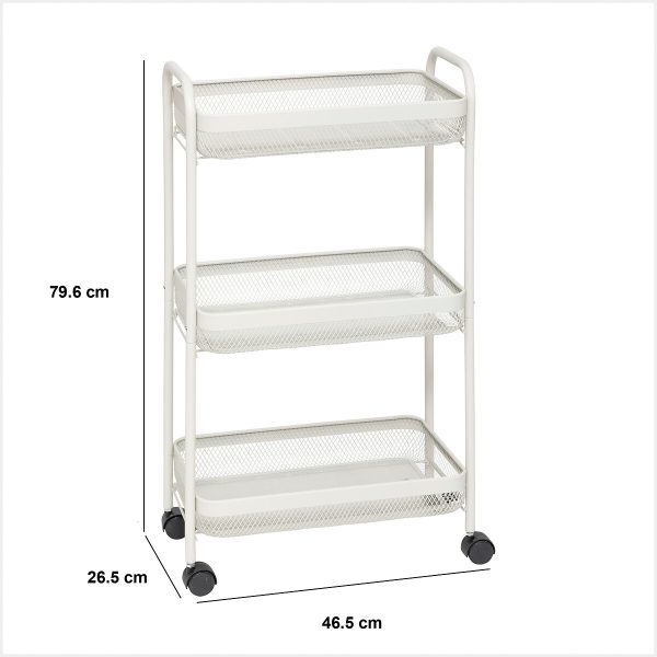 FIVE KITCHEN TROLLEY MAYAJ 46.5X26.5X79.6CM METAL BEIGE - Image 4