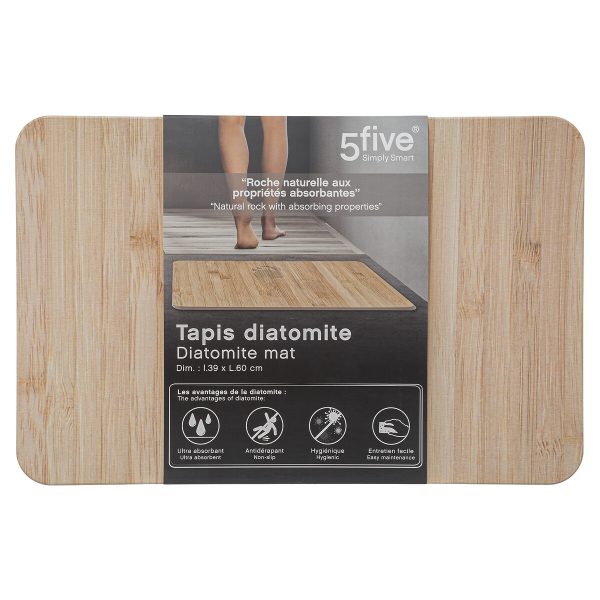 FIVE DIATOMITE BATHROOM MAT 39X60CM BAMBOO - Image 4