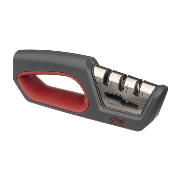 FIVE KNIFE SHARPENER 4 FUNCTIONS, ABS/INOX/CERAMIC