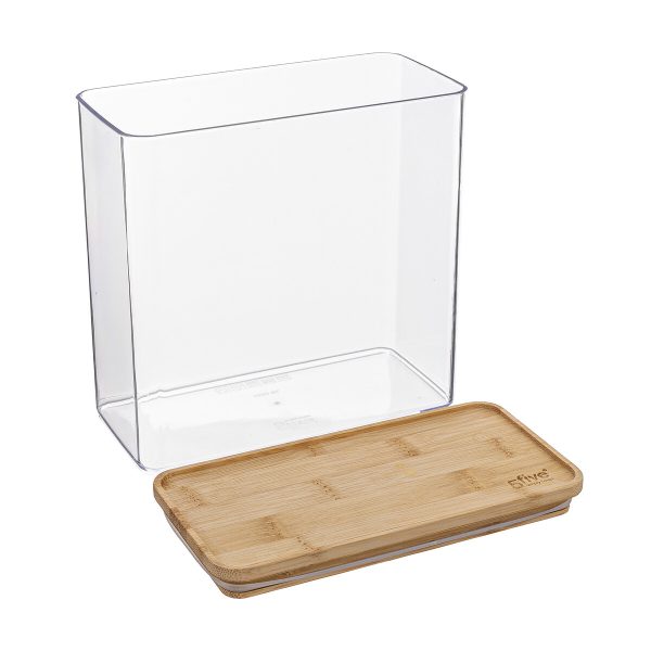 FIVE RECTANGULAR ESKE BOX 3L PS/BAMBOO TRANSPARENT - Image 2
