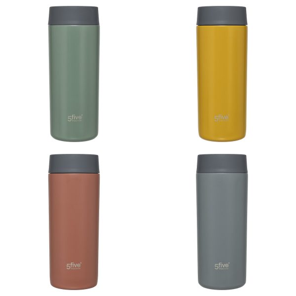 FIVE TERMO ŠALICA 0,35L 7,1X7,1X18,2CM NEHRĐAJUĆI ČELIK/POLIPROPILEN/SILIKON RAZNE BOJE