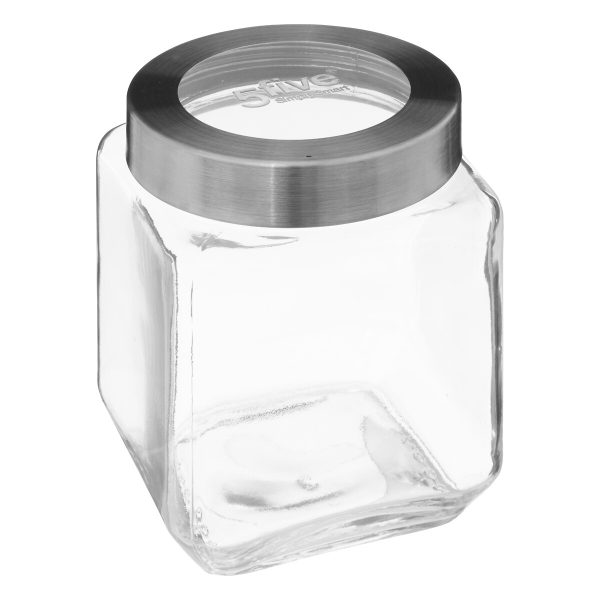 FIVE STAKLENKA S POKLOPCEM MIRO 1,2L 11,4X11,4X14,2CM STAKLO/NEHRĐAJUĆI ČELIK/POLISTIREN/POLIPROPILEN PROZIRNA
