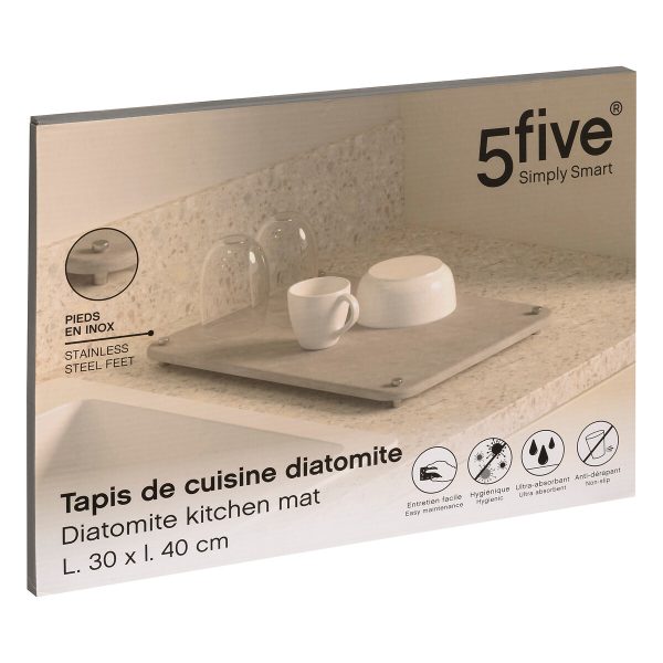 FIVE DISH DRYING MAT 30X40X3.6CM DIATOMITE GREY - Image 4