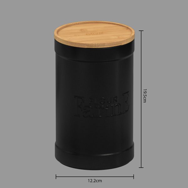 FIVE FLOUR CONTAINER NATUREO 12.2X19.5 CM CERAMIC/BAMBOO BLACK - Image 4