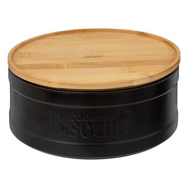FIVE BISCUITS BOX NATUREO 22.3X9.8CM CERAMIC/BAMBOO BLACK
