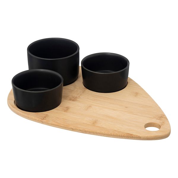 SG SET ZA SERVIRANJE 4/1 35X1X24 CM, BAMBUS/KAMENINA BEŽ/CRNA