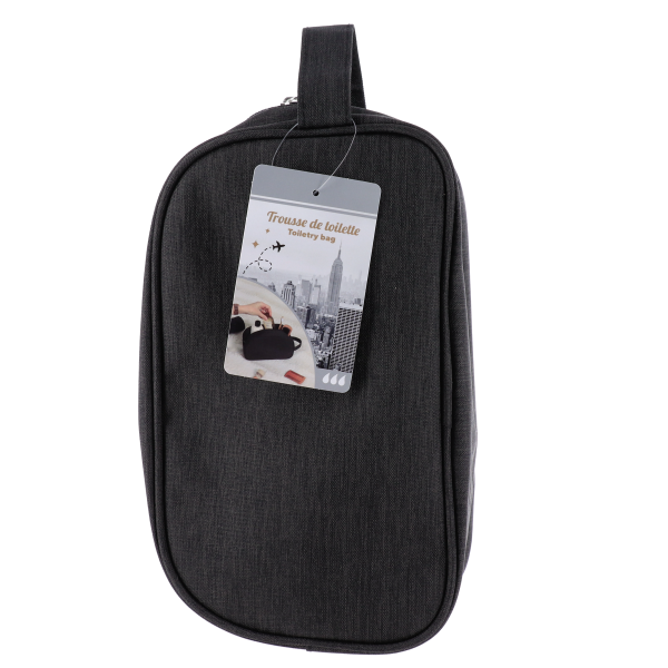TENDANCE TOILET BAG HEATHER RECTANGULAR, POLYESTER, BLACK - Image 3