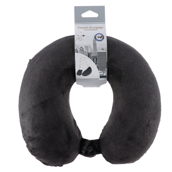 TENDANCE MEMORY FOAM TRAVEL PILLOW HEATHER, BLACK - Image 2
