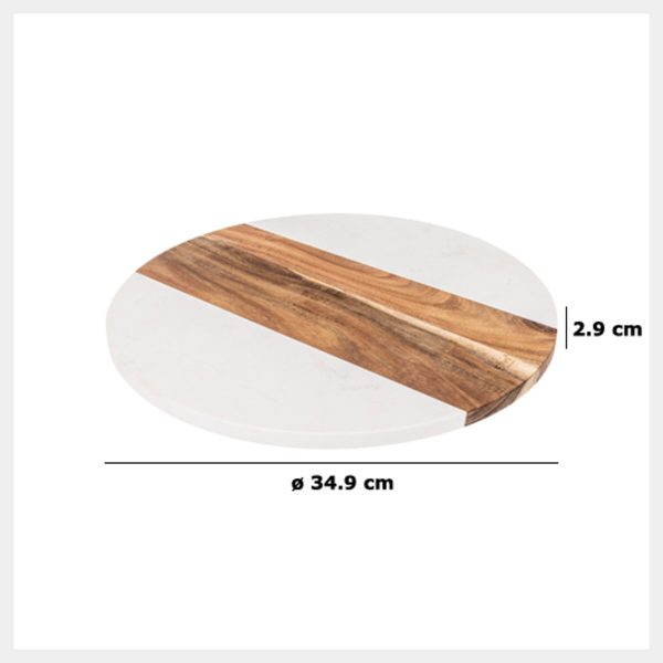 FIVE ROTIRAJUĆI PLADANJ ZA POSLUŽIVANJE HARMONY 34,9X2,9CM DRVO BEŽ - Image 3
