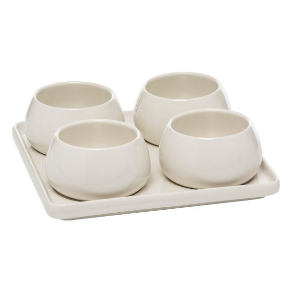 SG SET ZDJELICA ZA POSLUŽIVANJE NORA 5/1 21X6,8CM KAMENINA BIJELI