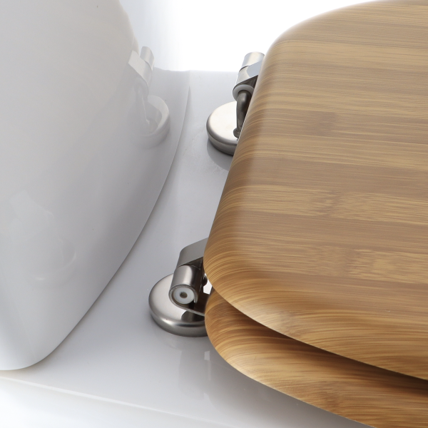 TENDANCE WC DASKA MDF SA INOX OKOVIMA SOFT CLOSE, BAMBOO - Image 3