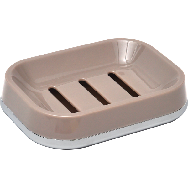 TENDANCE SOAP HOLDER CARPI WITH CHROME BASE POLYPROPYLENE, GREY BROWN