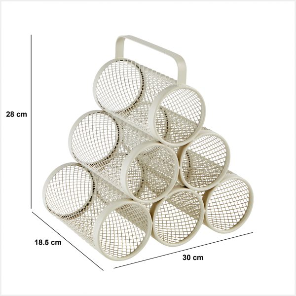 FIVE RACK FOR 6 BOTTLES MAYAJ 30X18.5X28CM METAL BEIGE - Image 2