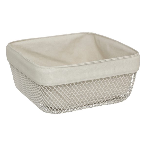 FIVE BREAD BASKET MAYAJ 25.5X25.5X11.5CM METAL/COTTON BEIGE