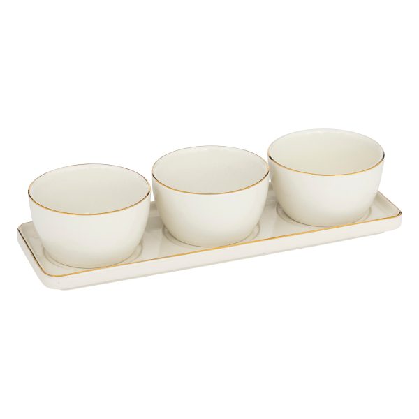 SG SET OF SERVING BOWLS ARYA, 9.5X5.5X9.5CM CERAMIC WHITE 4/1