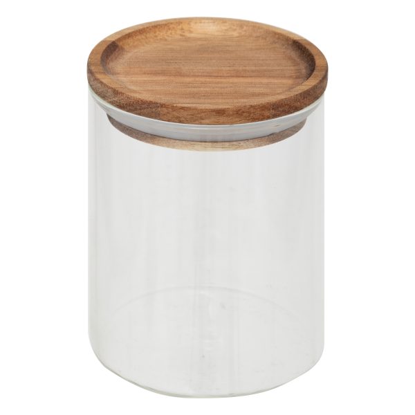 FIVE SET OF SPICE JARS WITH STAND HARMONY, 23X24X15CM ACACIA/BOROSILICATE GLASS BROWN 9/1 - Image 3