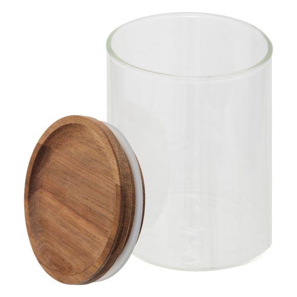FIVE SET OF SPICE JARS WITH STAND HARMONY, 23X24X15CM ACACIA/BOROSILICATE GLASS BROWN 9/1 - Image 4