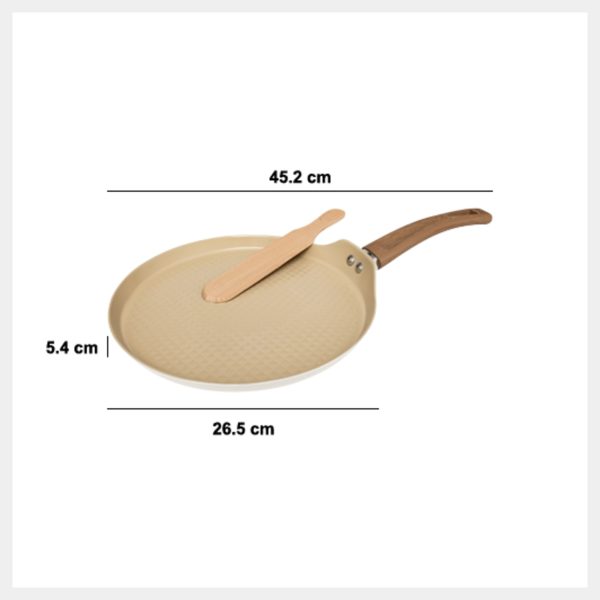 FIVE PANCAKE PAN HARMONY 26CM ALUMINUM/STAINLESS STEEL BEIGE - Image 6