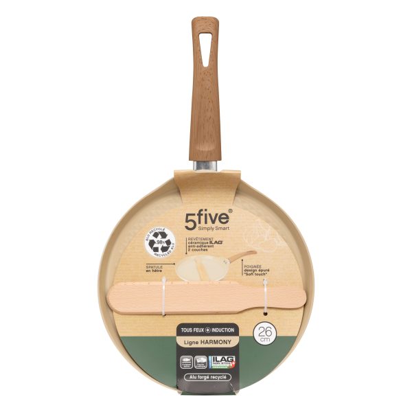 FIVE PANCAKE PAN HARMONY 26CM ALUMINUM/STAINLESS STEEL BEIGE - Image 7