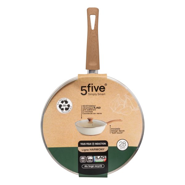 FIVE PAN WITH LID HARMONY 28CM 47.2X29X13.5CM GLASS/ALUMINUM BEIGE - Image 5