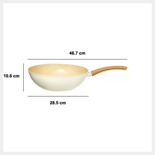 FIVE PAN FOR WOK HARMONY 28CM ALUMINUM BEIGE - Image 2
