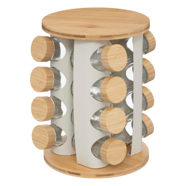FIVE SENSIA ROTATING SPICE RACK 21X28.5CM BAMBOO/GLASS VARIOUS COLORS - Image 3