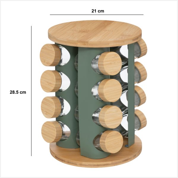FIVE SENSIA ROTATING SPICE RACK 21X28.5CM BAMBOO/GLASS VARIOUS COLORS - Image 6