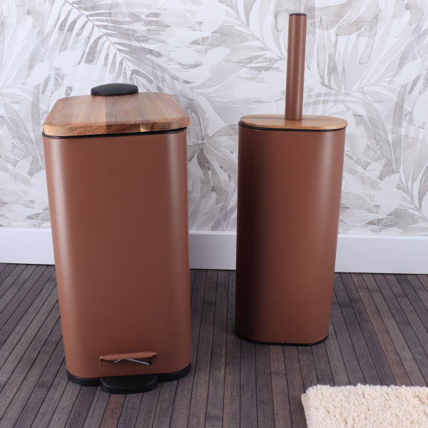TENDANCE KANTA ZA SMEĆE NA PEDALU 3L SOFT CLOSE METAL/AKACIJA, SMEĐA - Image 2