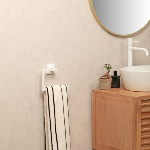 TATAY ZIDNI PRSTENASTI DRŽAČ RUČNIKA ICONIC 3M 20X6,5X16cm INOX BIJELA - Image 2