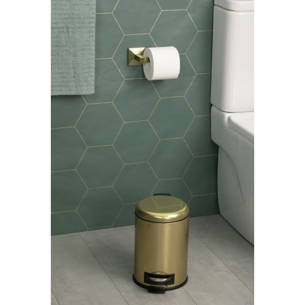 TATAY ZIDNI DRŽAČ TOALETNOG PAPIRA SA POKROVOM ICONIC 3M 12X4,5X12cm INOX ZLATNA - Image 2