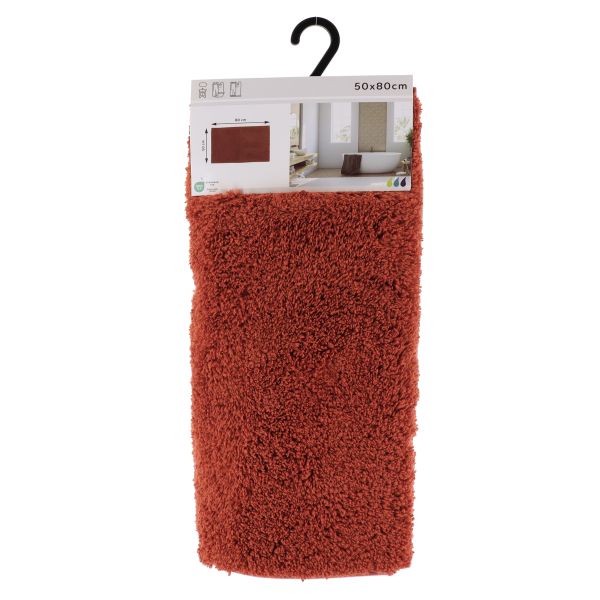 TENDANCE BATHROOM CARPET 50X80 CM POLYESTER, TERRACOTTA - Image 2