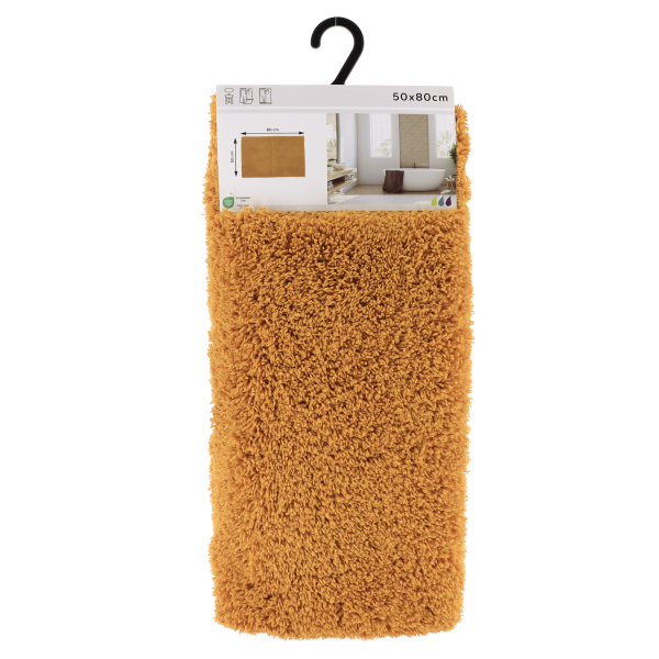 TENDANCE BATHROOM CARPET 50X80 CM POLYESTER, YELLOW - Image 2