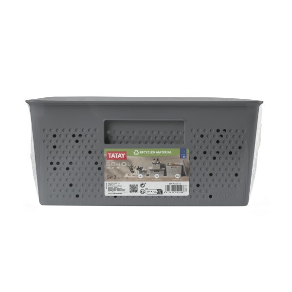 TATAY ORGANIZERS BOHOL SET 3PCS 2X4L + 12L ANTHRACITE GRAY - Image 4