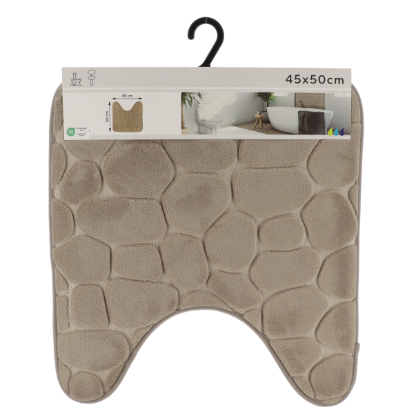 TENDANCE KUPAONSKI TEPIH ZA WC ŠKOLJKU PEBBLE, 45x50 CM, MEMORIJSKA PJENA, TUPE - Image 2
