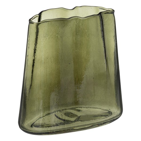 ATMOSPHERA NEPRAVILNA VAZA JEMO 20X10X20CM STAKLO ZELENA