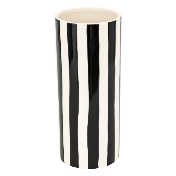 ATMOSPHERA VASE D. 13 x H. 30 cm CERAMIC BLACK WHITE