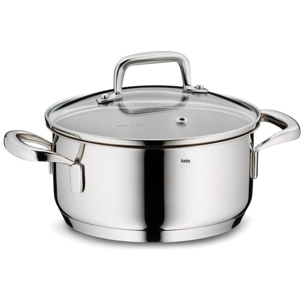 KELA POT WITH FLAVORIA LID, 1.2l STAINLESS STEEL 18/10 SILVER